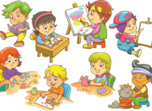 illustration of children doing different activities